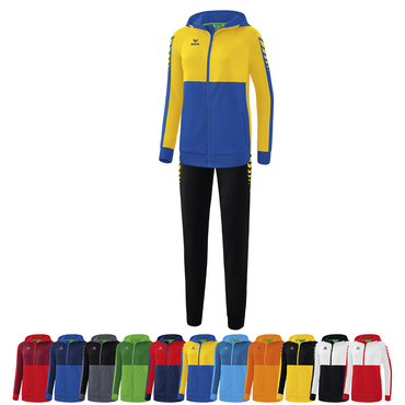 Handball 14er Set SIX WINGS Trainingsjacke mit Kapuze + Worker Hose Damen inkl. Ball und Druck